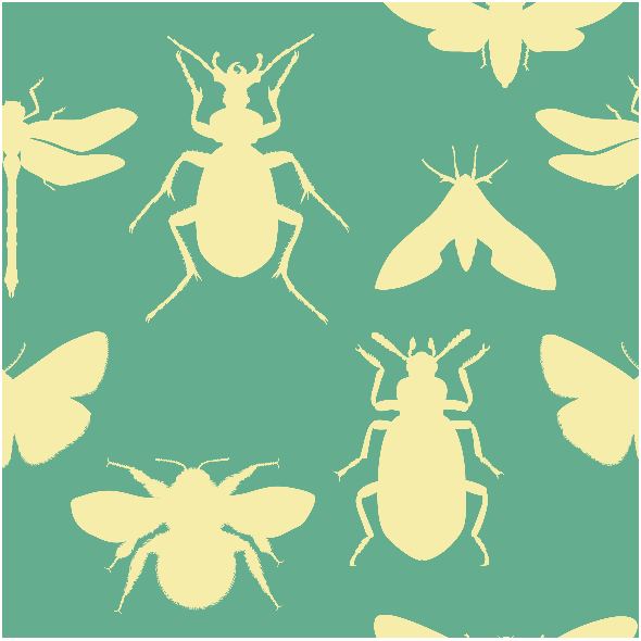 Tkanina 18758 | bugs on minty small