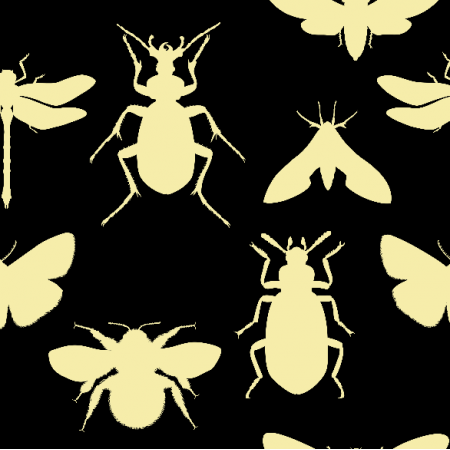Tkanina 18762 | Bugs on black small