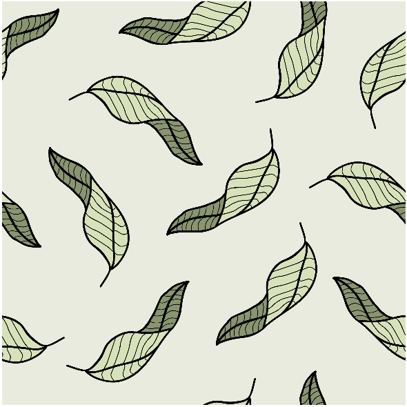 Tkanina 18763 | Green line leaf pattern