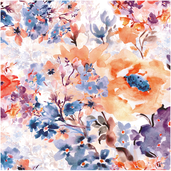 Fabric 18777 | floral watercolor - seria 1