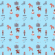 Tkanina 18793 | Skandynawski mix 2 pale blue xl