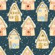 Fabric 18843 | chatki z sniegu dark blue small