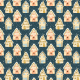Fabric 18843 | chatki z sniegu dark blue small