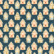Fabric 18843 | chatki z sniegu dark blue small