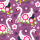 Tkanina 2053 | violet swans