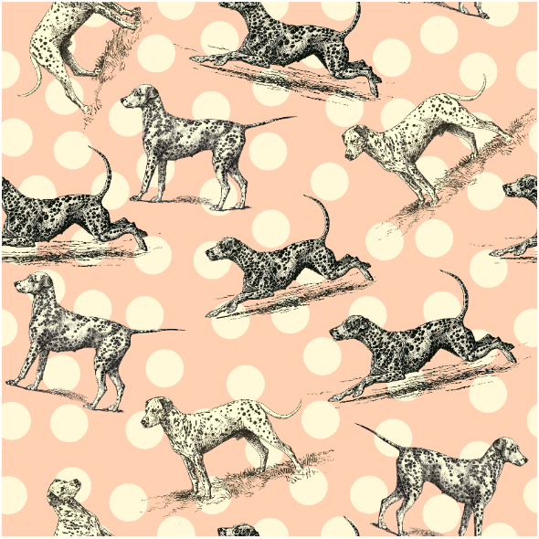 Tkanina 19007 | PSY DALMATYŃCZYKI - Dalmatian Dogs