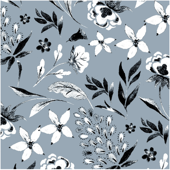 Tkanina 19010 | MONOCHROME  Floral