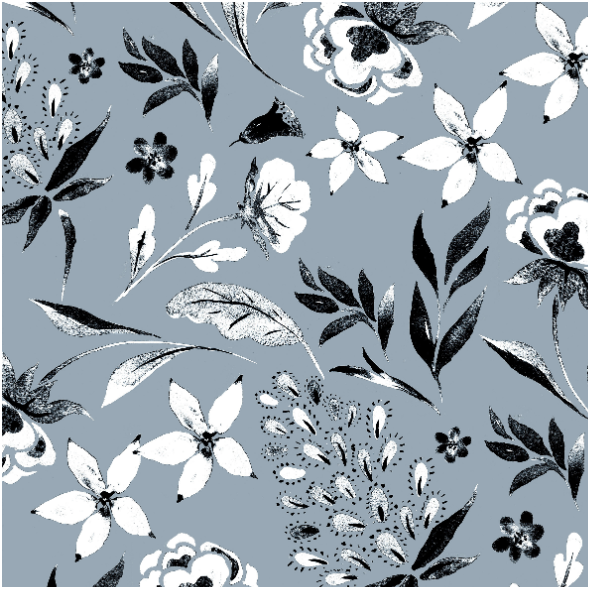 Fabric 19010 | MONOCHROME  Floral