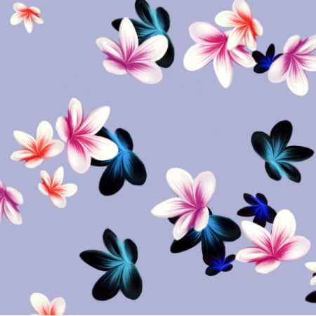 Tkanina 19012 | tiny plumeria flowers | BLUE