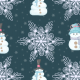 Tkanina 19020 | balwanki i sniezki dark blue -xl