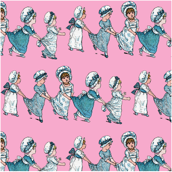 Tkanina 19117 | Dziewczynki Reto na różowym
