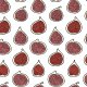 Fabric  | Half figs on white background seamless pattern