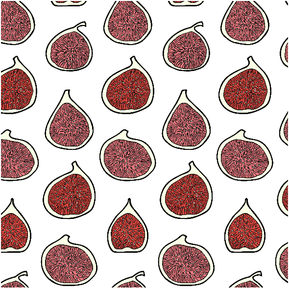 Fabric  | Half figs on white background seamless pattern