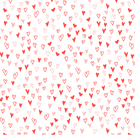 Tkanina 19229 | pink and red Hand drawn hearts seamless pattern