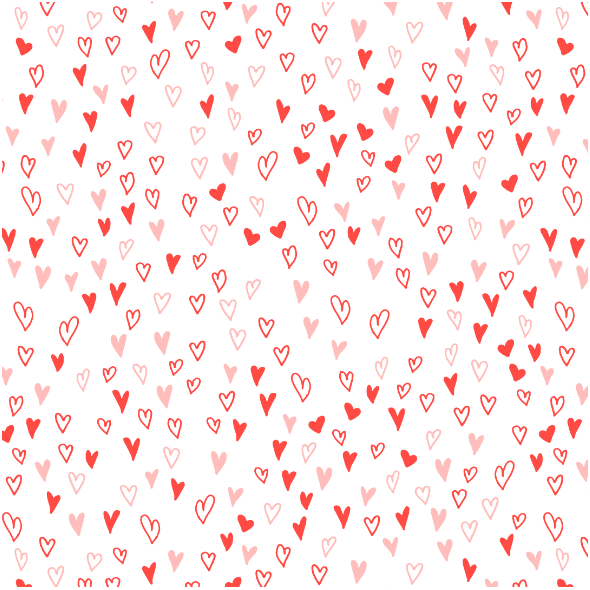 Tkanina 19229 | pink and red Hand drawn hearts seamless pattern