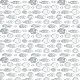 Tkanina 19230 | charcoal hand drawn fishes seamless pattern