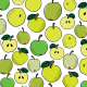 Fabric 19232 | Green and yellow hand drawn apples seamless pattern