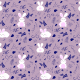 Tkanina 19250 | króliki na łące pudrowy róż
