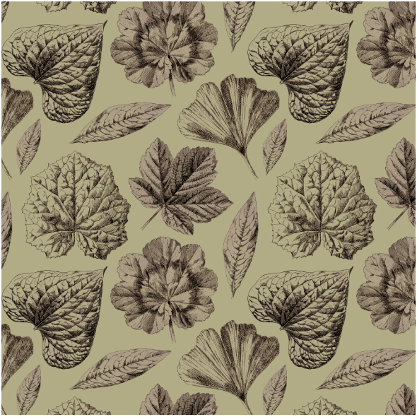 Tkanina 19286 | LISTKI SEPIA I DESSERT SAGE