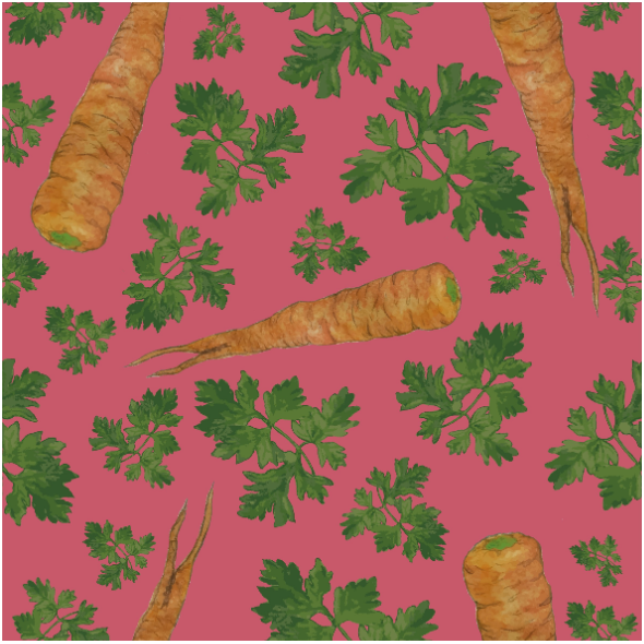 Tkanina 19329 | parsley&carrots pinki