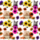 Fabric 19410 | Koty w kolorowych kwiatach