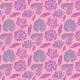 Fabric 19425 | FIOLETOWE LIŚCIE NA RÓŻOWYM TLE