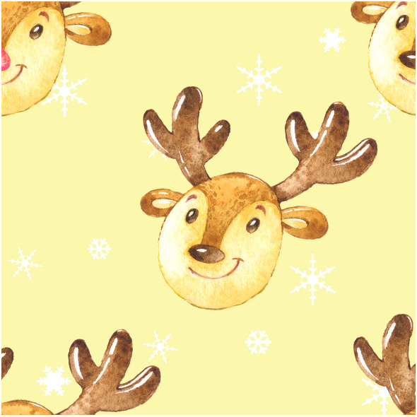 Fabric 19498 | Cute reindeers on yellow xl