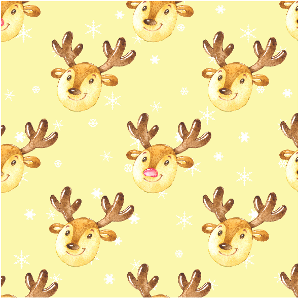 Fabric 19499 | Cute reindeers on yellow large