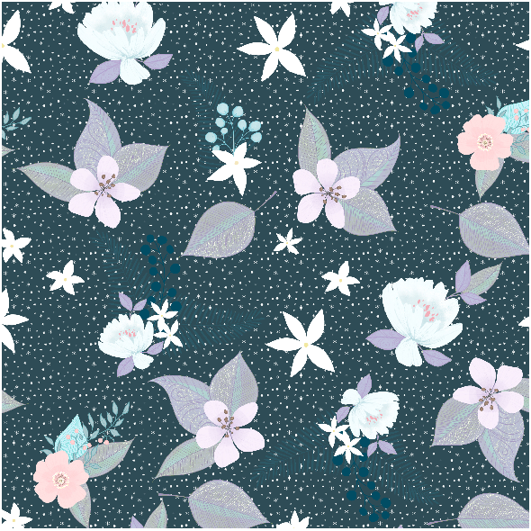 Tkanina 19502 | zimowa kompozycja dark teal small