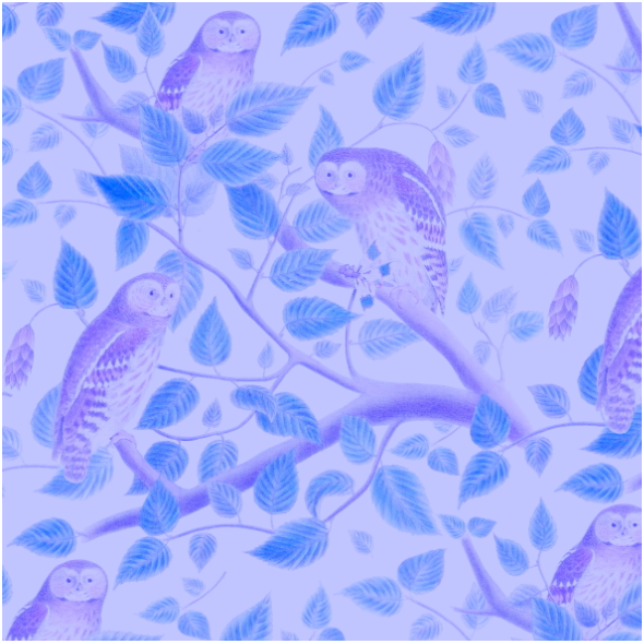 Tkanina 19516 | NIEBIESKIE SOWY - BLUE OWLS