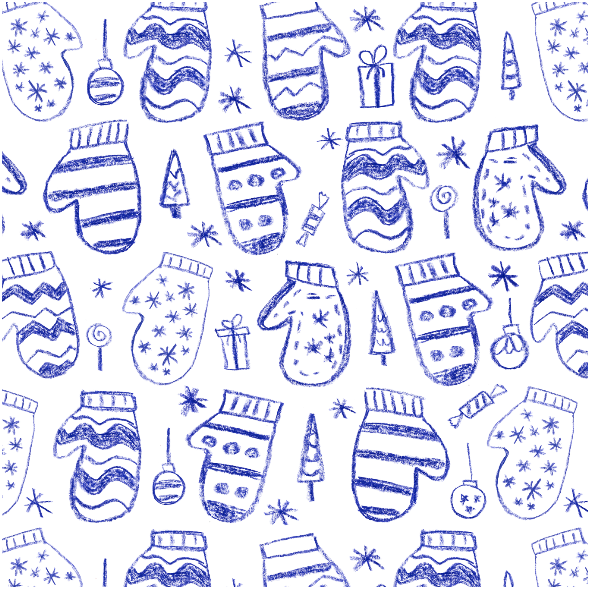 Tkanina 19536 | Mittens. naive style pattern