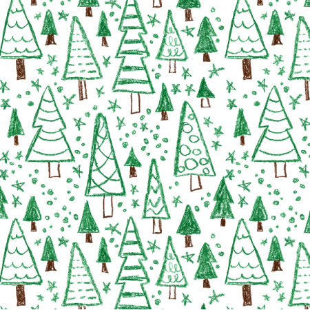 19537 | Fir tree. naive style pattern