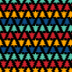 Tkanina 19576 | Choinki geometryczne XL black