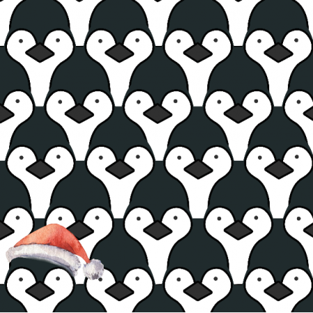 Tkanina 19616 | Pingwinki zimowe xl