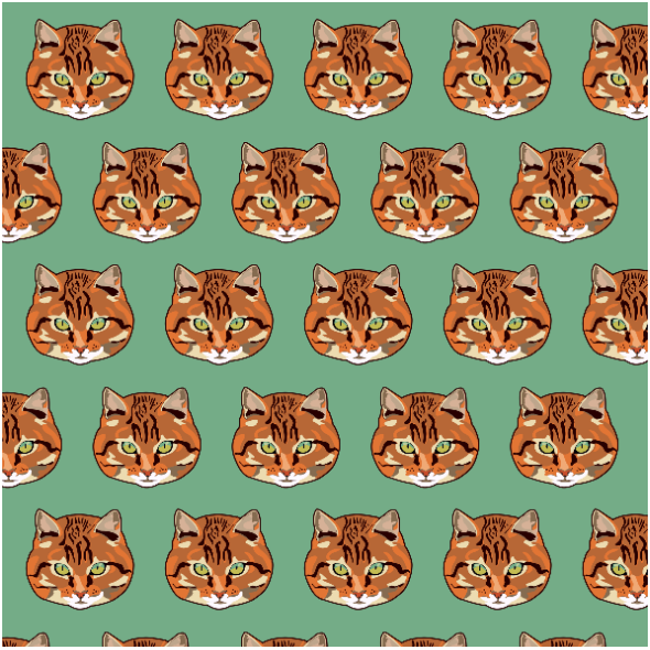 Tkanina 19790 | Red Cats green