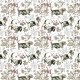 Fabric 19807 | PSY BASSETY NA BIAŁYM TLE