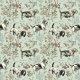 Tkanina 19819 | PSY BASSETY - BASSET HOUNDS - GREEN BACKGROUND