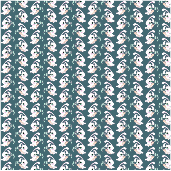 Tkanina 19821 | Little white rabbits turquoise