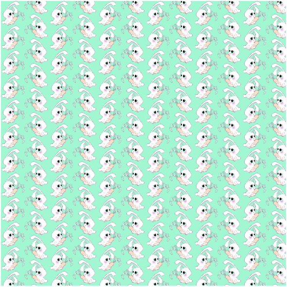 Fabric 19822 | Little white rabbits mint