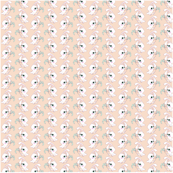 Fabric 19823 | Little white rabbits apricot