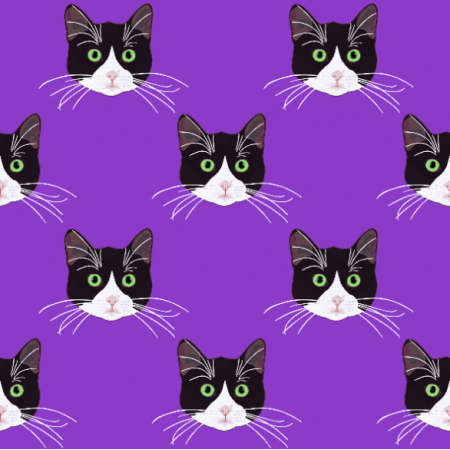 19824 | B&W Cats purple