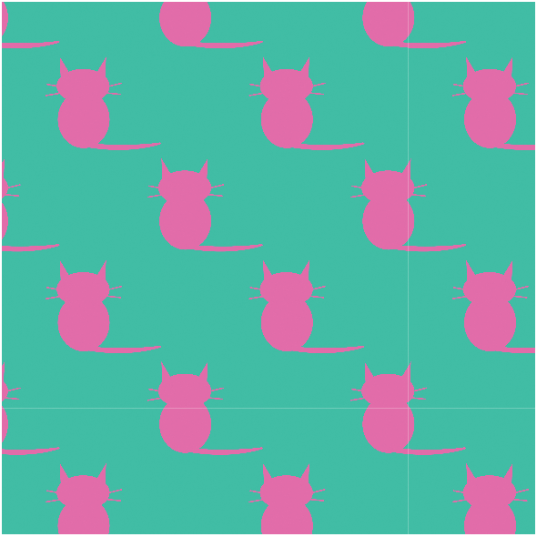 Tkanina 19850 | kotki pink / minty medium