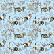 Fabric 19858 | BASSET HOUNDS IN BLUE