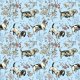 Fabric 19858 | BASSET HOUNDS IN BLUE
