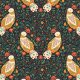 Fabric 19878 | Folk birds and flowers 