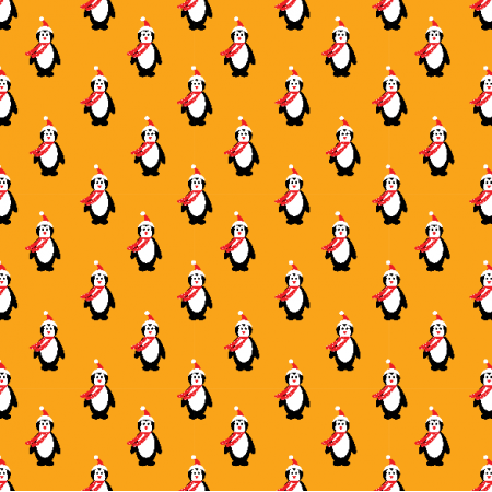 Fabric 19898 | pingwinki na orange small