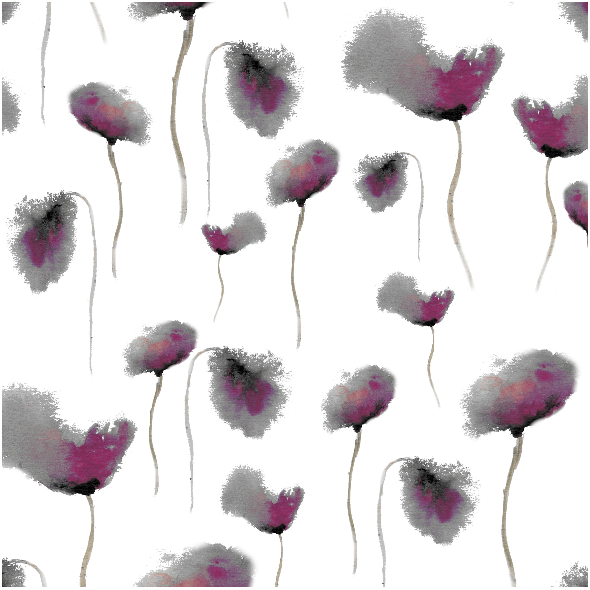 Tkanina 20066 | pastelowe, szare, różowe maki - poppies