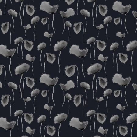 Fabric 20075 | Małe maki maczki szare - grey poppies
