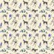 Fabric 20199 | Psy Charty i polne kwiatki na kremowe tło