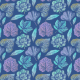 Fabric 20232 | KOLOROWE LISCIE NA GRANATOWYM TLE